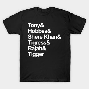 Pop Culture Tigers - Helvetica Style Design T-Shirt